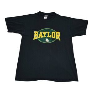 Vintage‎ 2000s Gildan Baylor University Spell Out Logo Black Shirt Men's Large